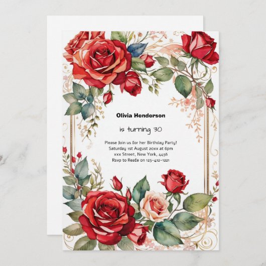 Invitation du 30e anniversaire (Devant / Derrière)