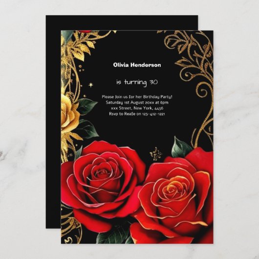 Invitation du 30e anniversaire (Devant / Derrière)