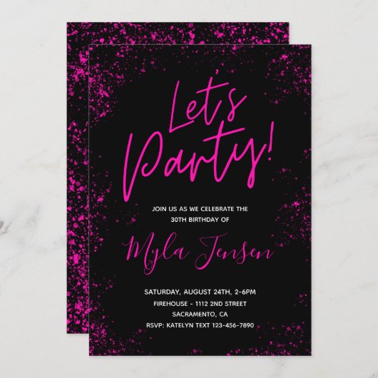 Invitation du 30e anniversaire | 30e fête d'annive (Devant / Derrière)