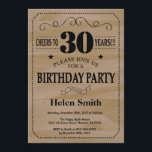 Invitation du 30e anniversaire Bois rustique<br><div class="desc">Invitation du 30e anniversaire. Typographie. À 30 ans. Arrière - plan en bois rustique. Anniversaire adulte. Hommes ou femmes, anniversaire. Enfants Garçon ou fille Ado Anniversaire adolescente Invitation . 13e 15e 16e 18e 20e 21e 30e 40e 50e 60e 70e 80e 90e 100e. N'Importe Quel Âge. Pour plus de personnalisation, cliquez...</div>