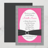 Invitation du 30e anniversaire de Houndstooth rose (Devant / Derrière)