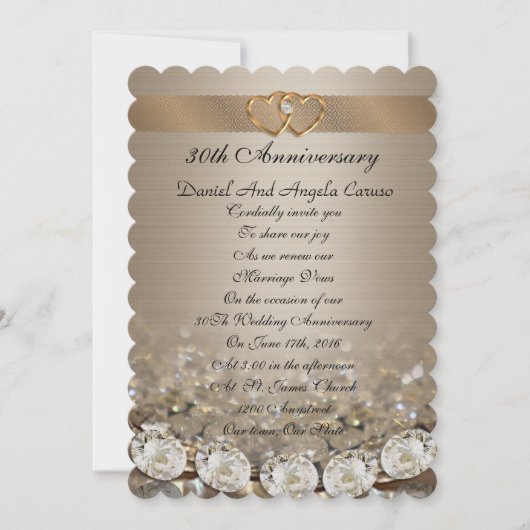Invitation du 30e anniversaire de la fête (Devant)