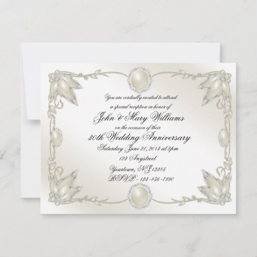 Invitation du 30e anniversaire du Mariage (Dos)