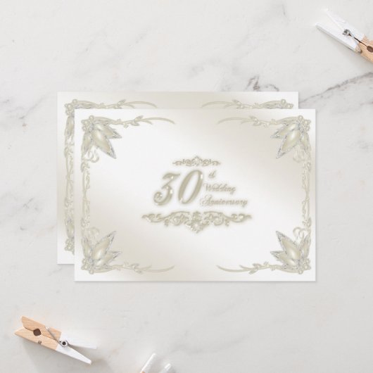 Invitation du 30e anniversaire du Mariage (Devant/Arrière en situation)