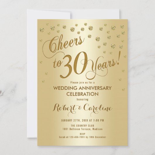 Invitation du 30e anniversaire du Mariage en or (Devant)