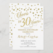 Invitation du 30e anniversaire du Mariage - Or & B (Devant / Derrière)