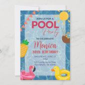 Invitation du 30e anniversaire du Pool Party (Devant)