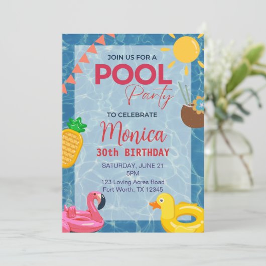 Invitation du 30e anniversaire du Pool Party (Debout devant)