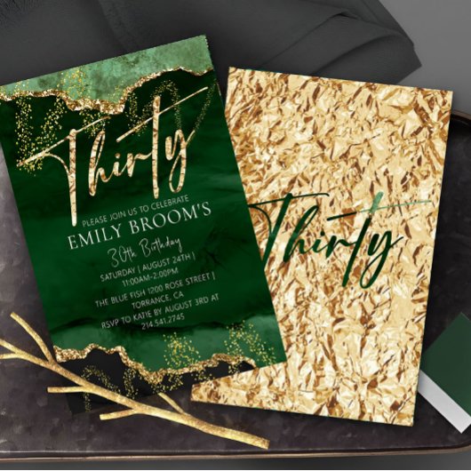 Invitation du 30e anniversaire Emerald Green and G