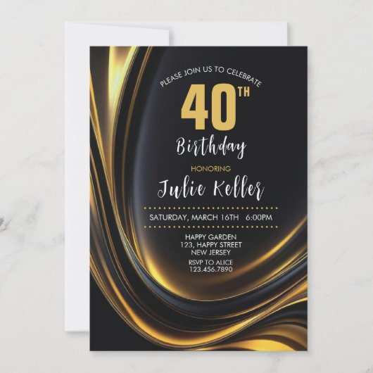 Invitation du 30e anniversaire. Invitation élégant (Devant)