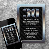 Invitation du 30e anniversaire masculin