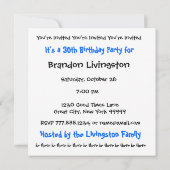 Invitation du 30e anniversaire Modèle rose noir (Dos)