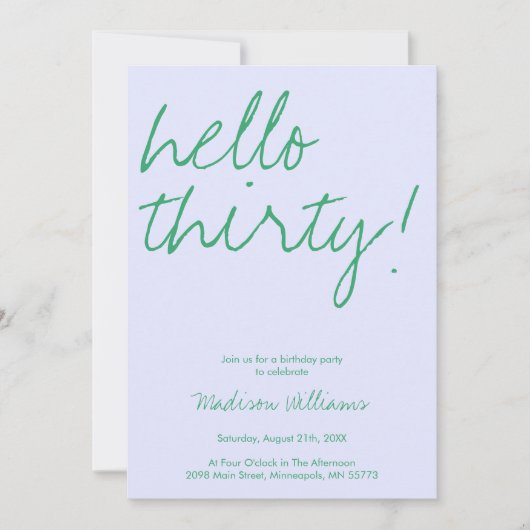 Invitation du 30e anniversaire moderne (Devant)