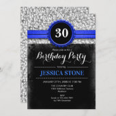 Invitation du 30e anniversaire - Royal Blue Black  (Devant / Derrière)