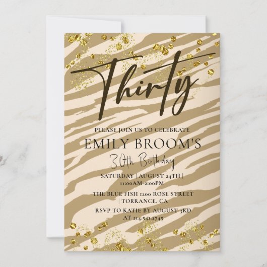 Invitation du 30e anniversaire sauvage (Devant)