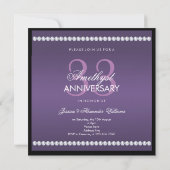 Invitation du 33e anniversaire du Mariage Amethyst (Dos)