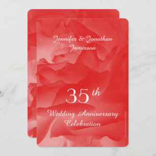 Invitation du 35e anniversaire du Mariage, Rose