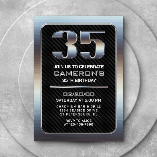 Invitation du 35e anniversaire masculin
