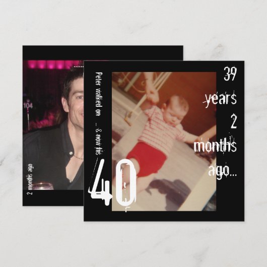 Invitation du 40e anniversaire (Devant / Derrière)