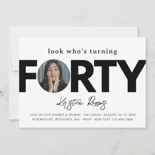 Invitation du 40e anniversaire | 40ème minimaliste (Devant)