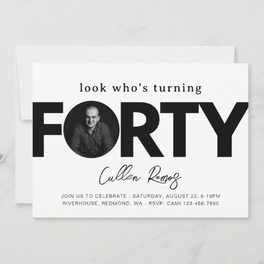 Invitation du 40e anniversaire | 40ème minimaliste (Devant)