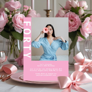 Invitation du 40e anniversaire de Modern Pink