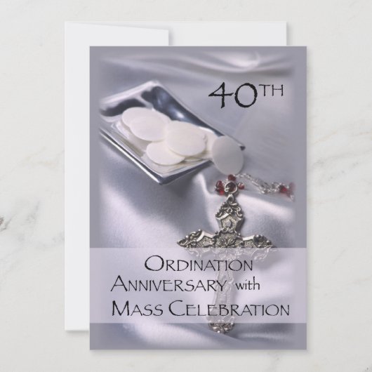 Invitation du 40e anniversaire d'ordination (Devant)