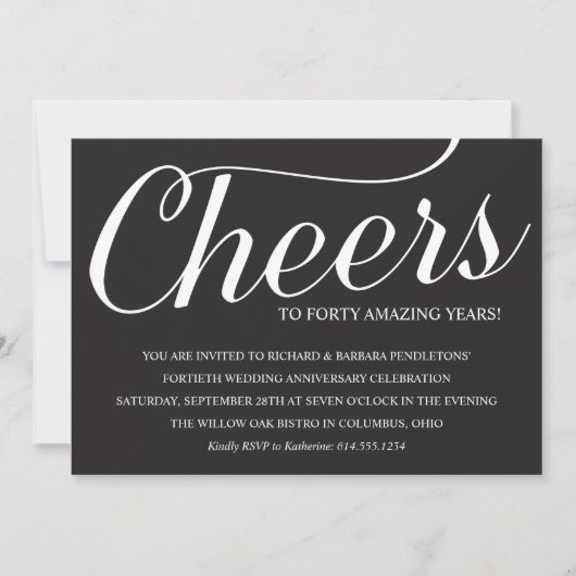 Invitation du 40e anniversaire du Mariage (Devant)