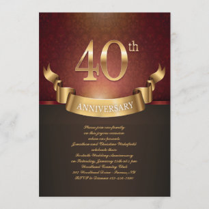 Invitation du 40e anniversaire du Mariage