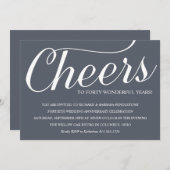 Invitation du 40e anniversaire du Mariage chic (Devant / Derrière)