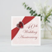 Invitation du 40e anniversaire du Mariage Damask (Debout devant)