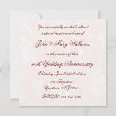 Invitation du 40e anniversaire du Mariage Damask (Dos)
