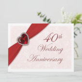 Invitation du 40e anniversaire du Mariage Damask (Debout devant)