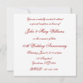 Invitation du 40e anniversaire du Mariage Damask (Dos)