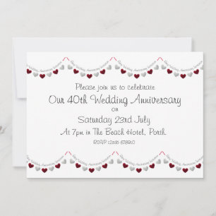 Invitation du 40e anniversaire du Mariage de Ruby