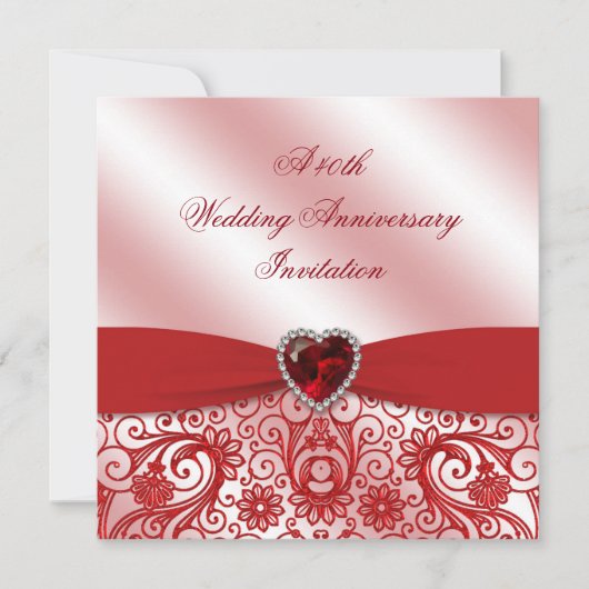 Invitation du 40e anniversaire du Mariage de Ruby (Devant)