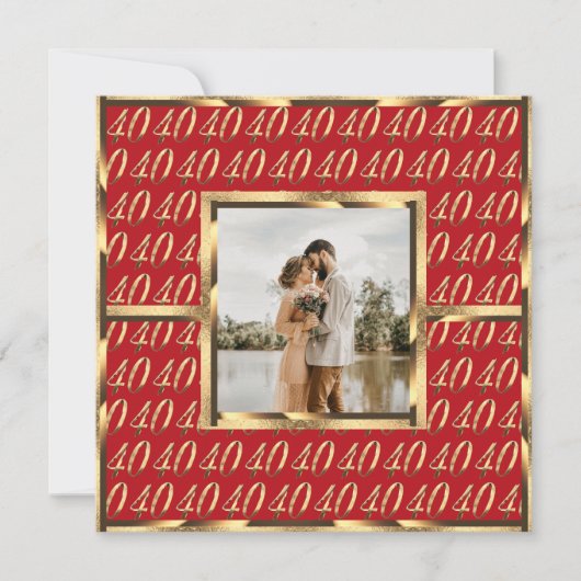 Invitation du 40e anniversaire du Mariage Ruby (Devant)