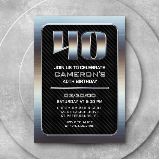 Invitation du 40e anniversaire masculin