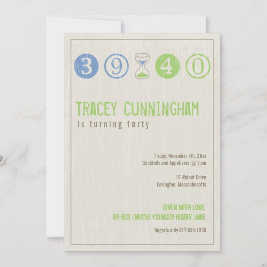 Invitation du 40e anniversaire - Personnaliser (Devant)