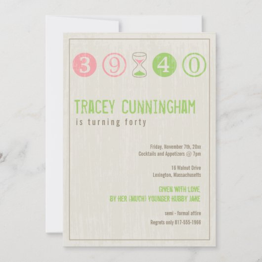 Invitation du 40e anniversaire - Personnaliser (Devant)