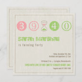 Invitation du 40e anniversaire - Personnaliser (Devant / Derrière)