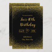 Invitation du 40e anniversaire - Quarante en or |  (Devant / Derrière)