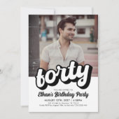 Invitation du 40e anniversaire Retro | Quarante An (Devant)