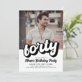 Invitation du 40e anniversaire Retro | Quarante An (Debout devant)