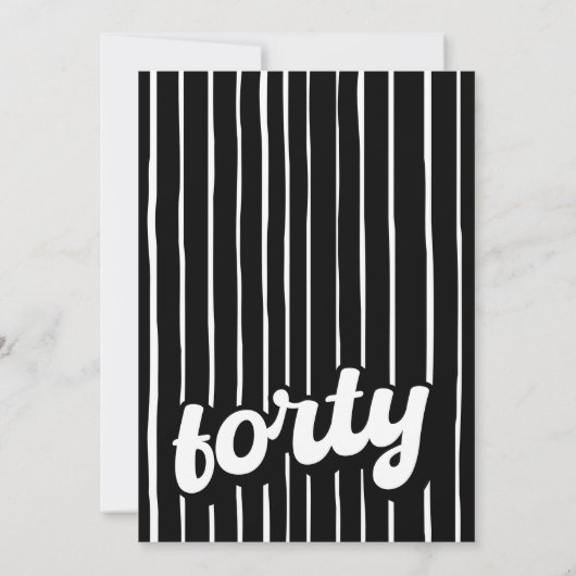 Invitation du 40e anniversaire Retro | Quarante An (Dos)