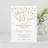 Invitation du 45e anniversaire du Mariage - Or & B (Debout devant)