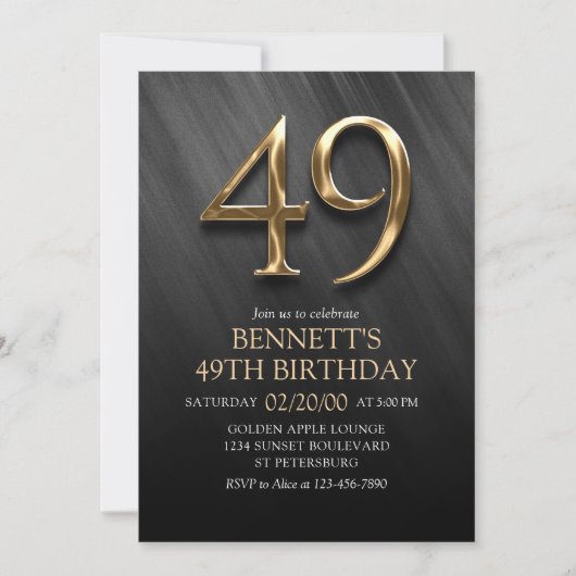 Invitation du 49e anniversaire (Devant)