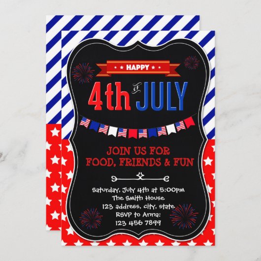 Invitation du 4 juillet (Devant / Derrière)