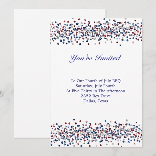 Invitation du 4 juillet (Devant / Derrière)