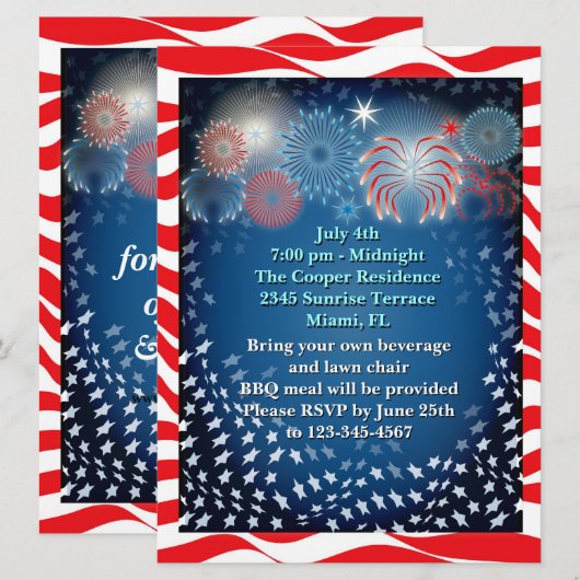 Invitation du 4 juillet (Devant / Derrière)